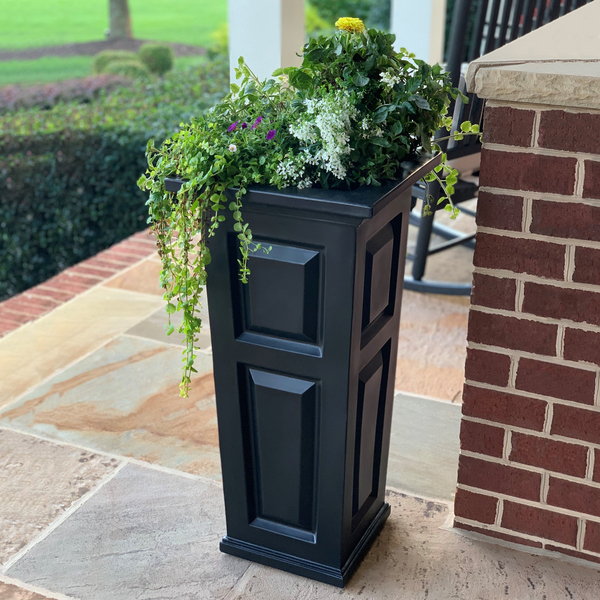 Mayne Nantucket Tall Planter - Black 4833-B